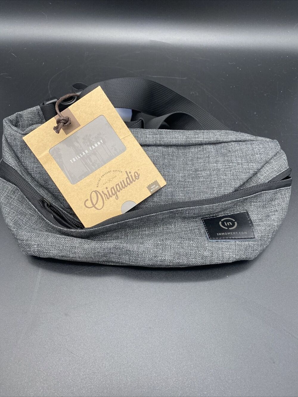 Origaudio Trillah Fanny Pack - Gray/Black Collection. NEW